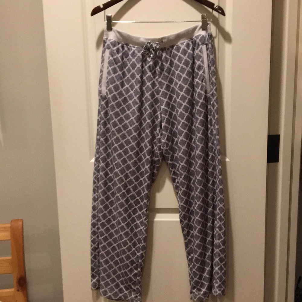 Nautica drawstring pull on Loungewear pants w/ pockets soft velour feel size S